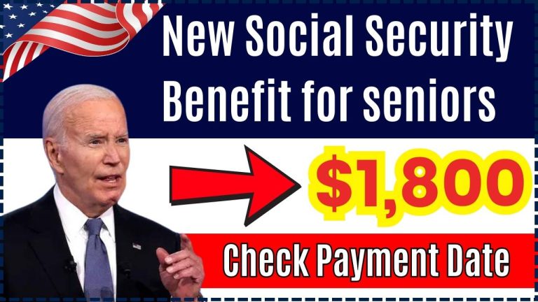 $1,800 New Social Security Benefit for seniors