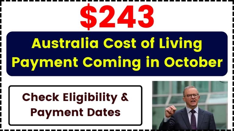 Australia $243 Cost of Living Payment Coming in October