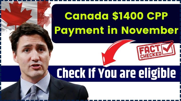 Canada $1400 CPP Payment in November