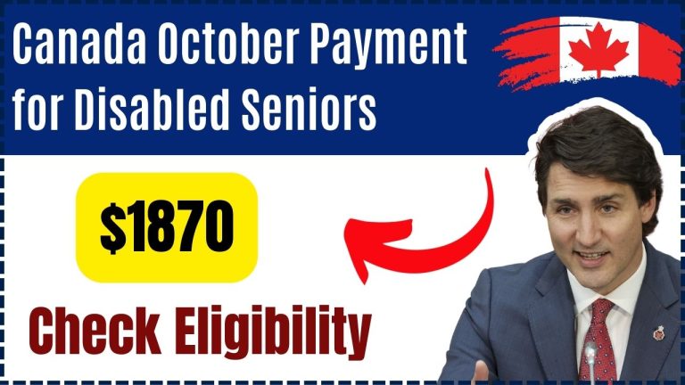 Canada $1870 October Payment for Disabled Seniors