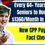 Every 64+ Years Aged Seniors to Receive $1360/Month In Canada