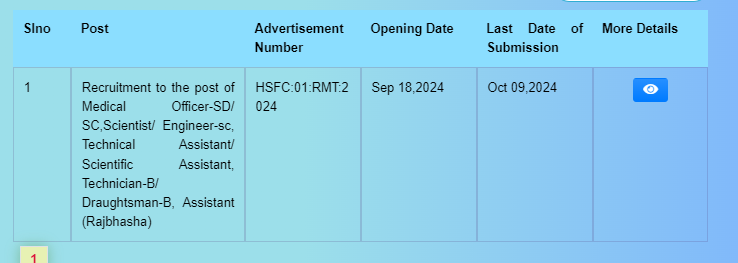 ISRO HSFC Various Post Recruitment Name