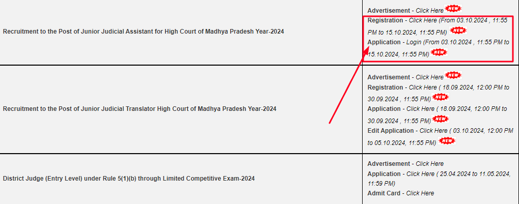 MPHC Junior Judicial Assistant JJA Recruitment Application Link