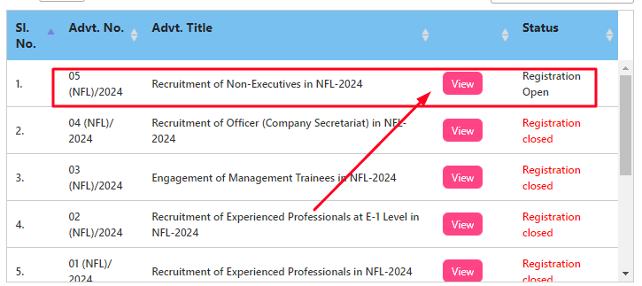 NFL Non-Executives Recruitment Name