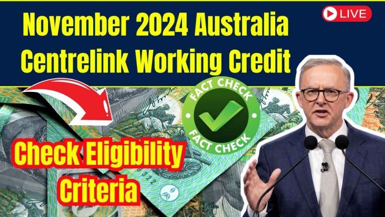 November 2024 Australia Centrelink Working Credit