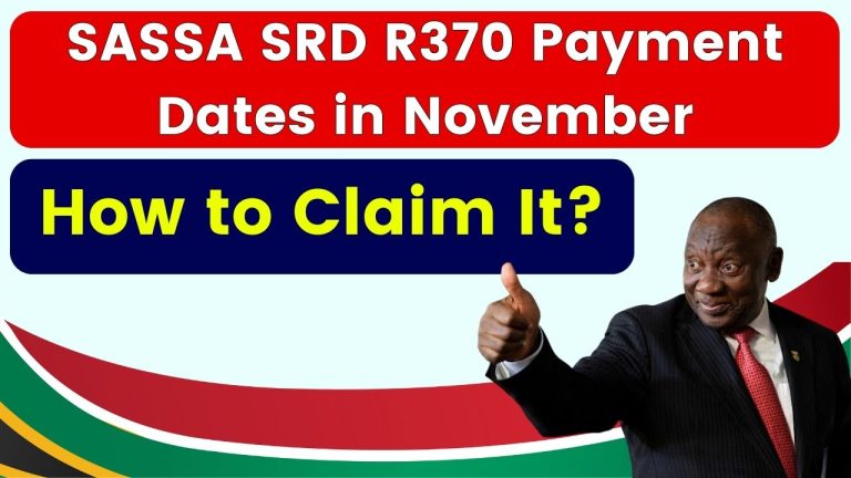 SASSA SRD R370 Payment Dates in November