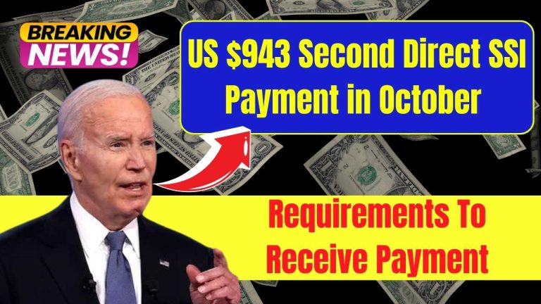 US $943 Second Direct SSI Payment in October