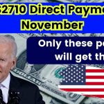 USA $2710 Direct Payment In November