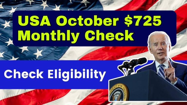 USA October $725 Monthly Check