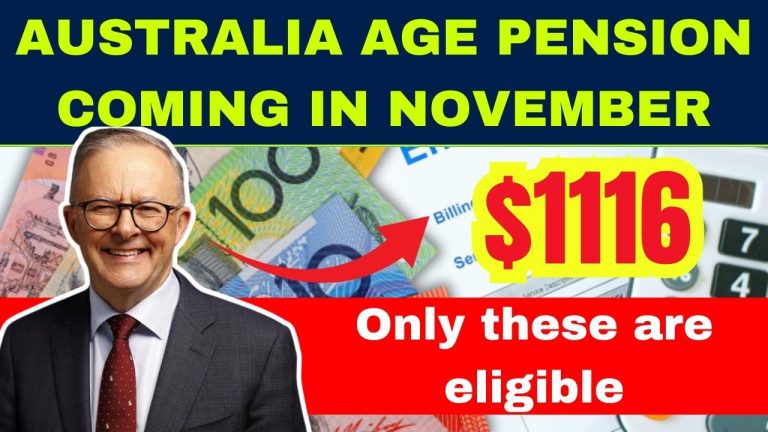 $1116 Australia Age Pension coming in November