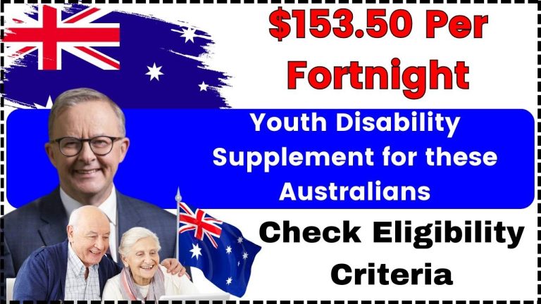 $153.50 Per Fortnight Youth Disability Supplement for these Australians