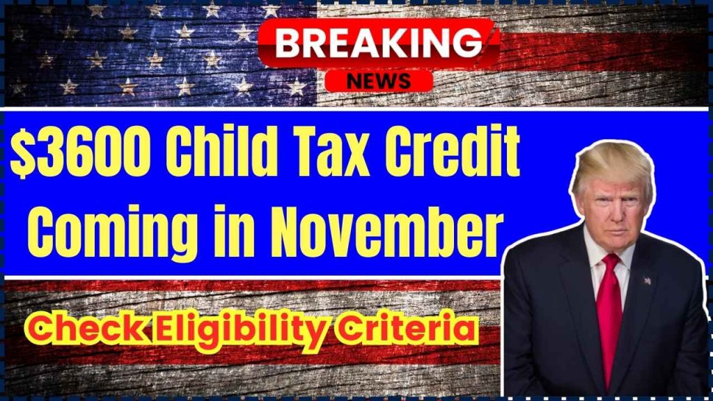 $3600 Child Tax Credit Coming in November