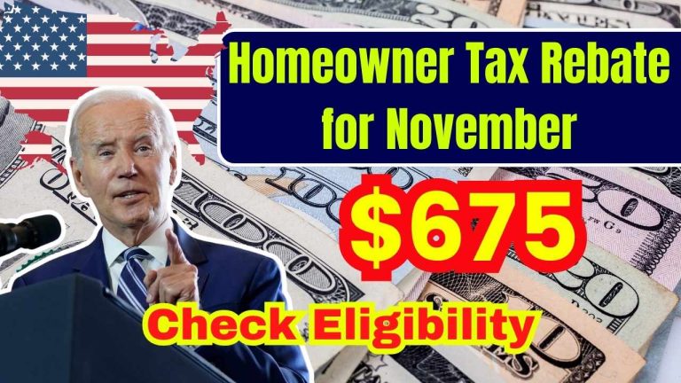 $675 Homeowner Tax Rebate for November