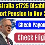 Australia $1725 Disability Support Pension in Nov