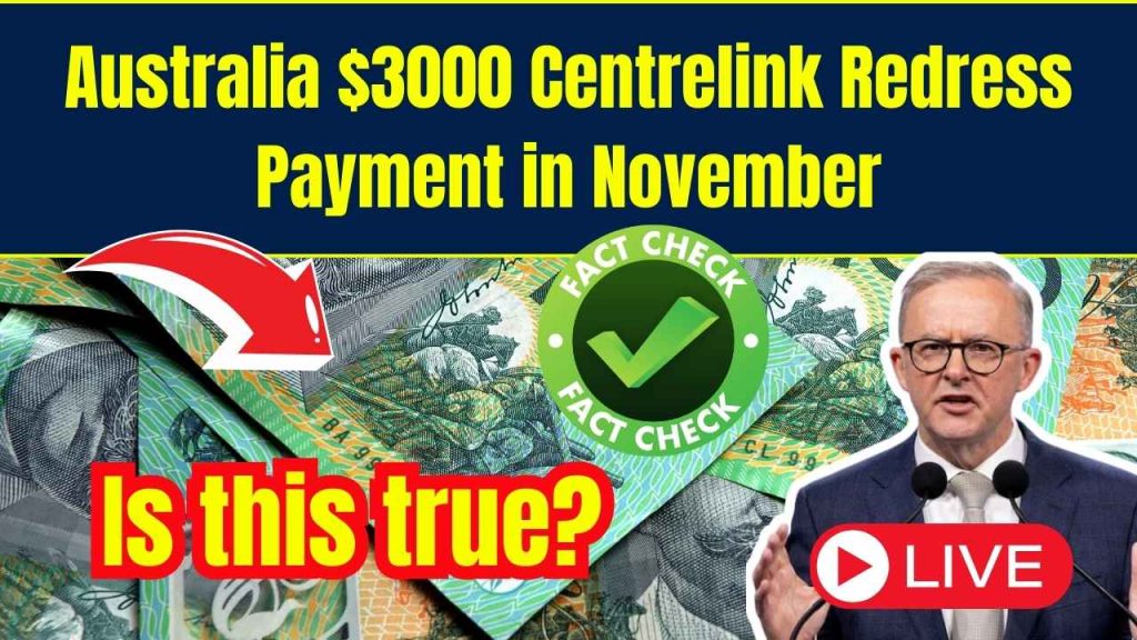 Australia $3000 Centrelink Redress Payment