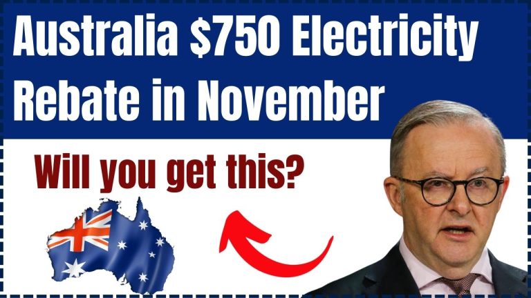 Australia $750 Electricity Rebate in November