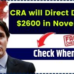 CRA will Direct Deposit $2600 in November