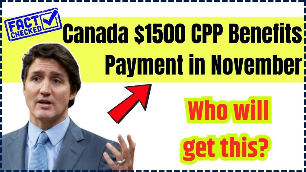 Canada $1500 CPP Benefits Payment in November