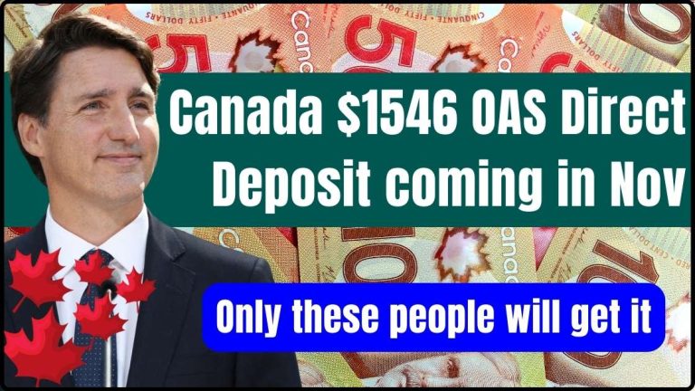 Canada $1546 OAS Direct Deposit coming