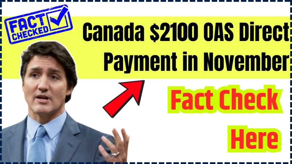 Canada $2100 OAS Direct Payment in November