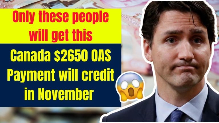 Canada $2650 OAS Payment will credit in November