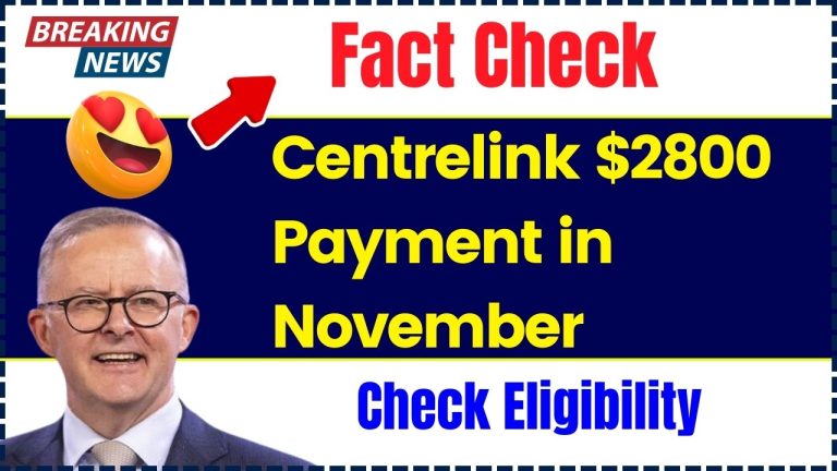 Centrelink $2800 Payment in November