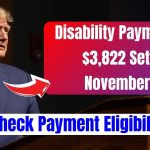 Disability Payments of $3,822 Set for November 27