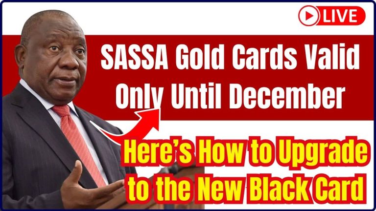 SASSA Gold Cards Valid Only Until December