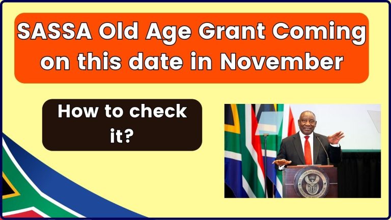 SASSA Old Age Grant Coming on this date in November