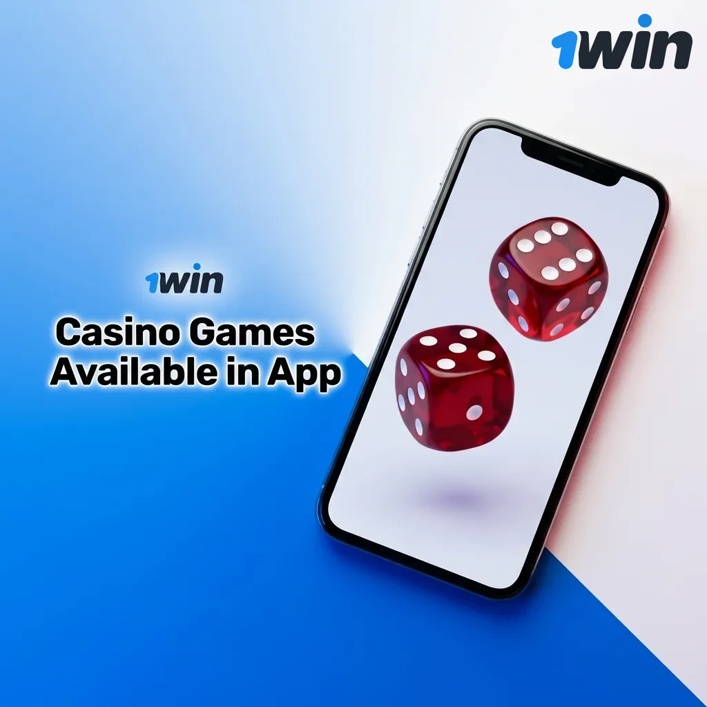 1win mobile casino app displaying selection of popular games including Aviator, slots, and live dealer options