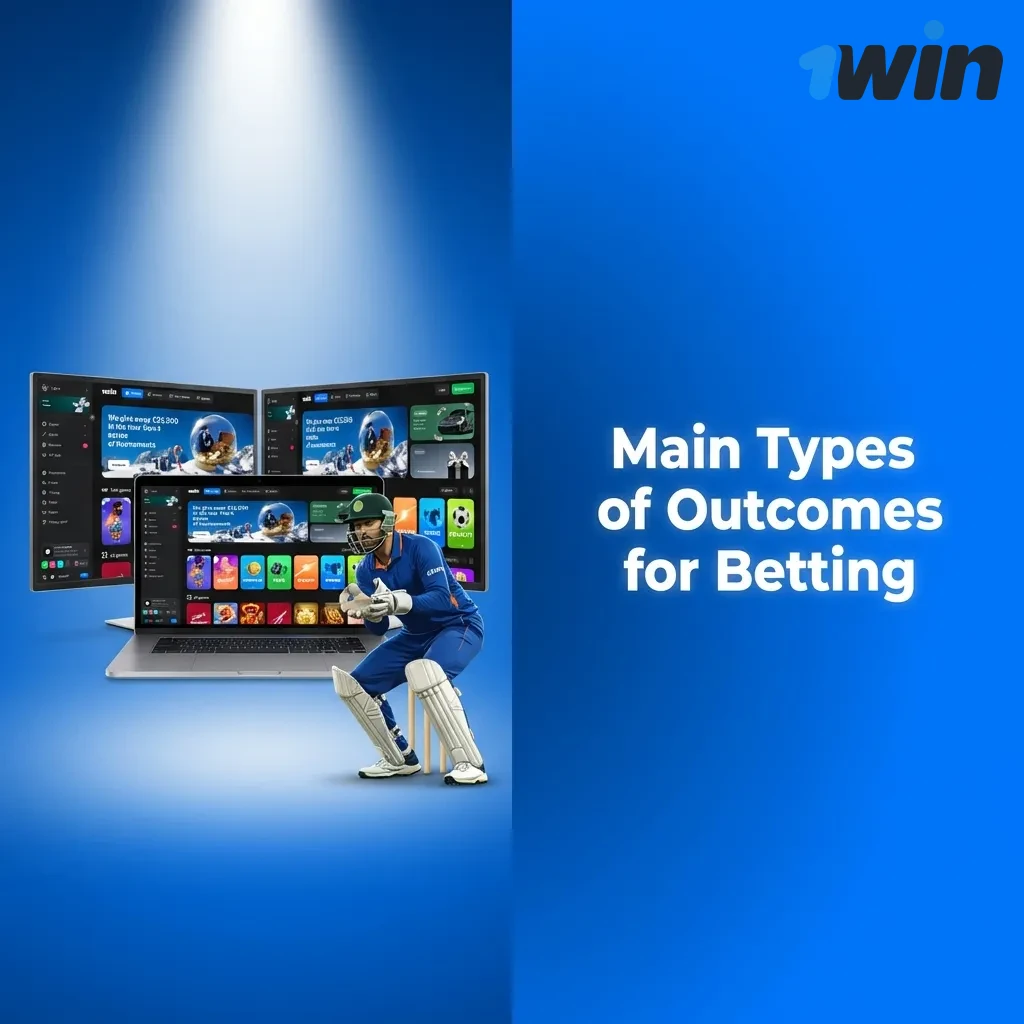 Sports betting outcome types: match winner, total goals, handicap, and correct score predictions explained.