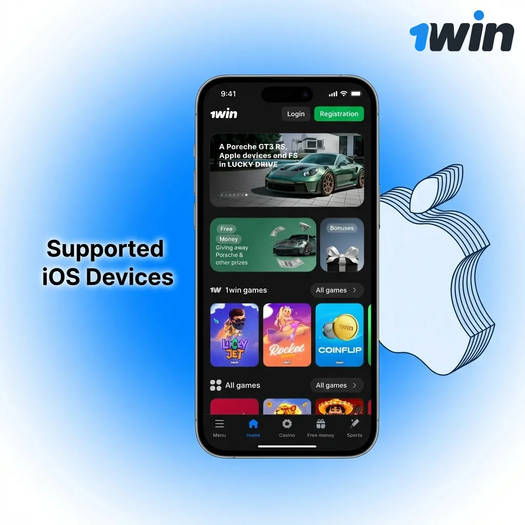 List of compatible iPhone and iPad models from iPhone 8 onwards that support the 1win PWA application