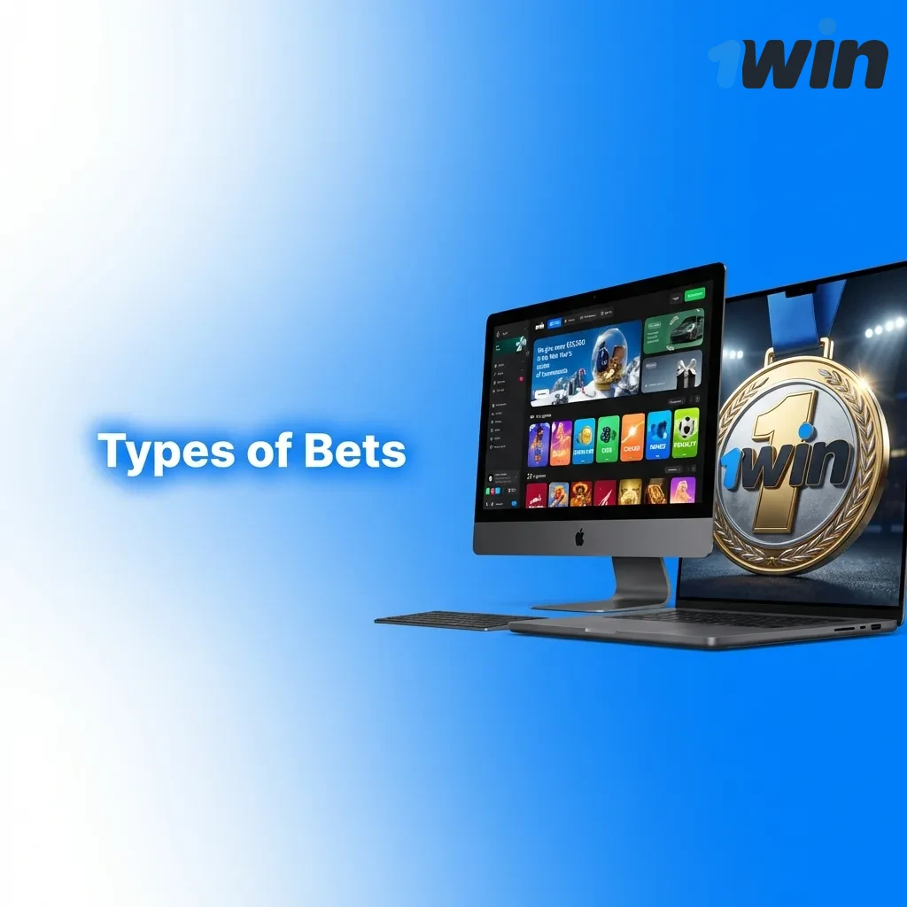 Diagram showing three betting formats: Single bet on one match, Express combining multiple bets, and System with partial wins.