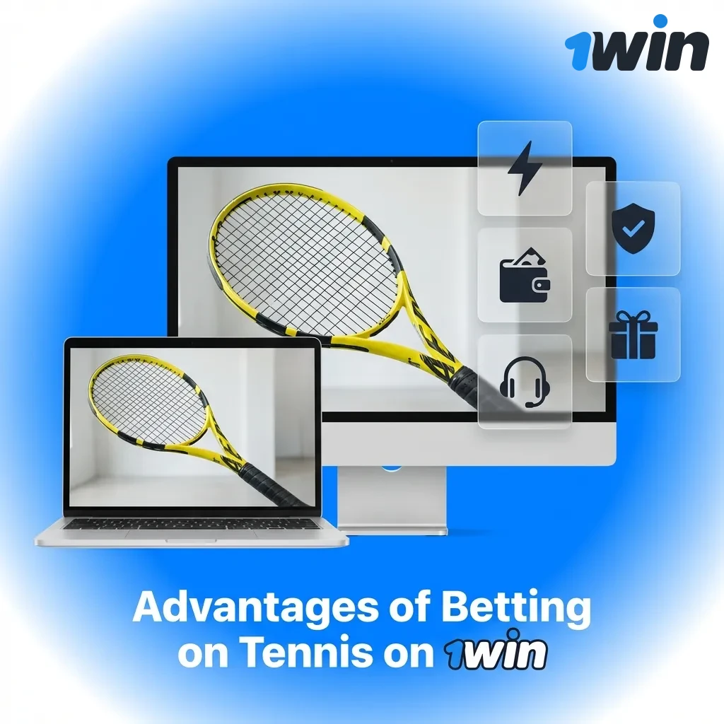 Tennis betting interface on 1win showing live odds, cash-out options, and multiple markets for Grand Slam matches