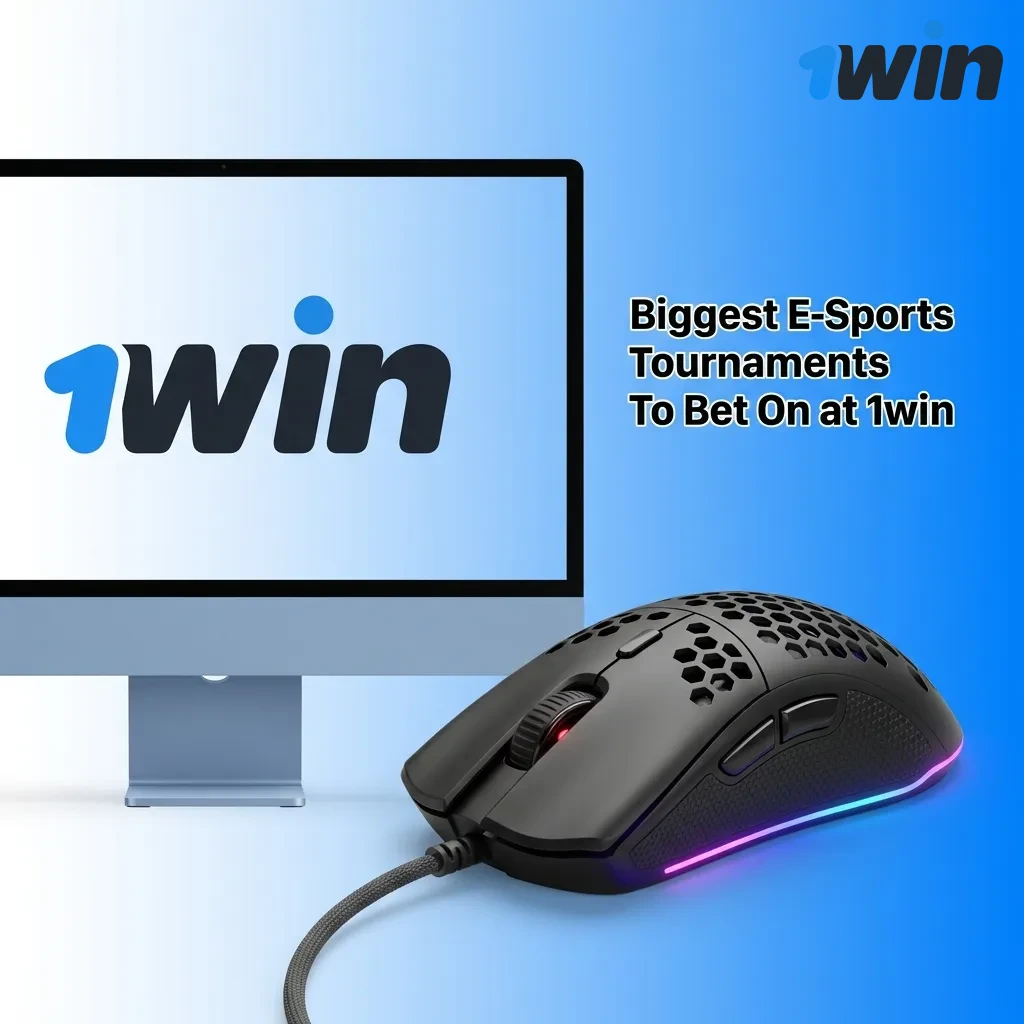 Major e-sports tournaments including Dota 2, CS2, League of Legends, Valorant, and Mobile Legends championships available at 1win