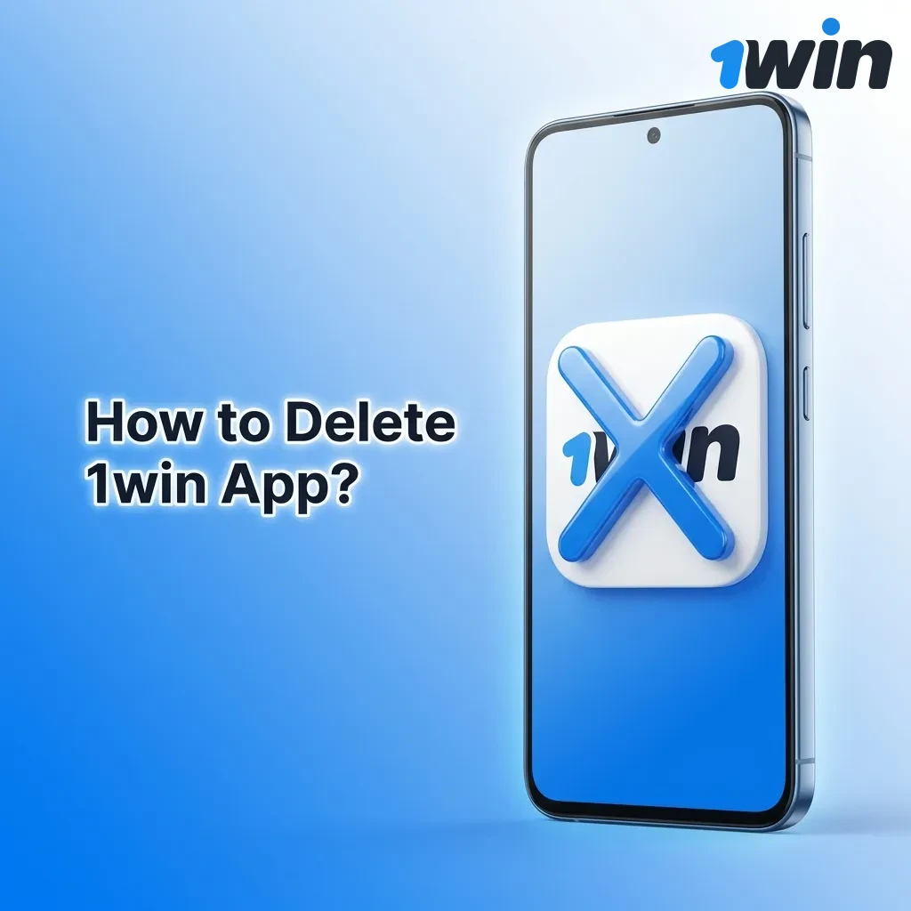 Step-by-step guide showing how to uninstall the 1win betting app from Android and iOS devices