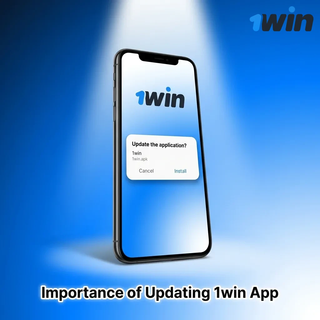 1win app update screen showing bug fixes, new features, and security improvements for better betting performance