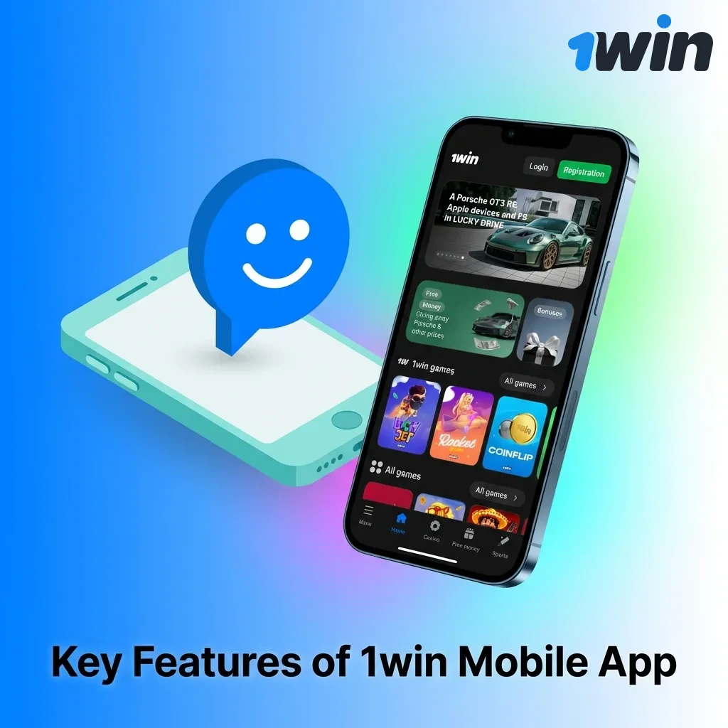 1win mobile app interface showing sports betting, casino games, and Indian payment options like UPI and PayTM