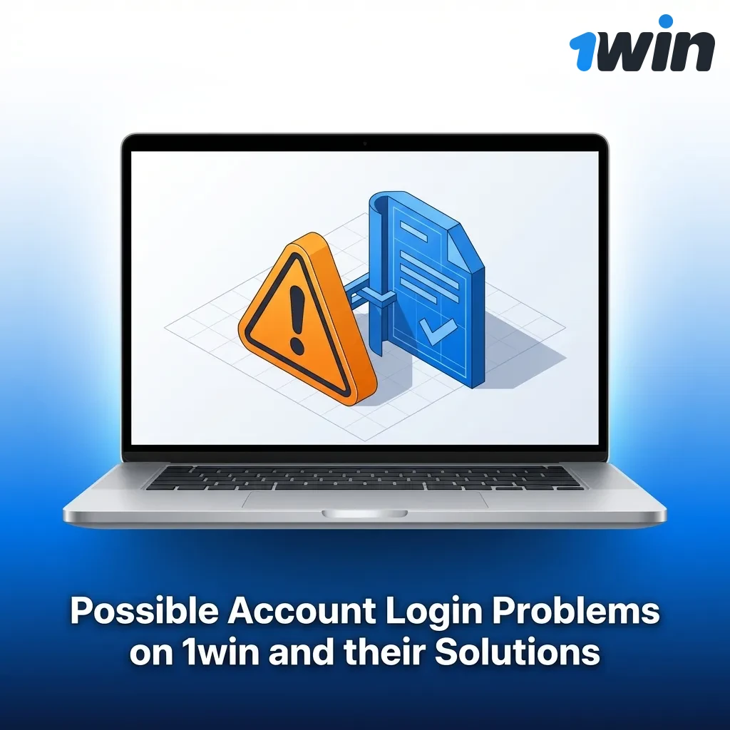 Troubleshooting guide showing common 1win login issues and solutions in a structured table format