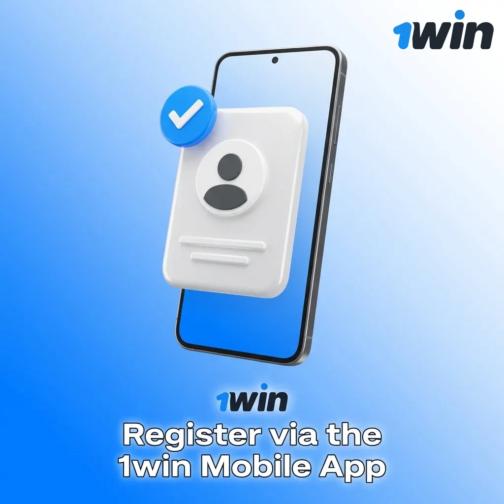 1win mobile app registration screen showing sign-up options on smartphone display